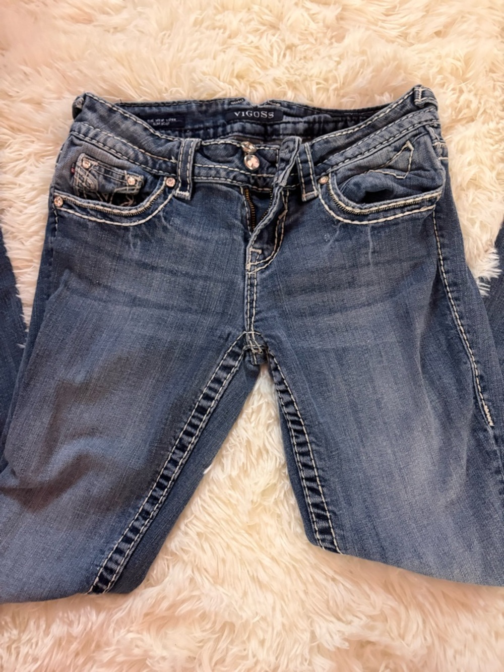 Vigoss Women's Faded Blue Skinny Jeans